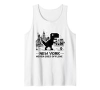 Retro Pixel T-Rex in NYC Dinosaur Yellow Taxi Graphic Canotta