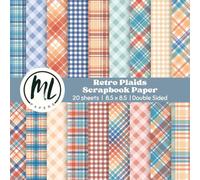 Retro Plaids Scrapbook Paper Pad: Autumn Boho Plaids Collage Papers, Fall Craft Paper for DIY Card Making, Scrapbooking, Junk Journaling, Mixed Media, ... Arts and Crafts for Kids, 8.5 x 8.5 inch