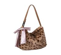 Retro Plush Shoulder Handbag with Comfortable Strap Multipurpose Work Commuters Bag Underarm Purse for Women and Girls Premium Plush Handbag
