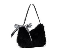 Retro Plush Shoulder Handbag with Comfortable Strap Multipurpose Work Commuters Bag Underarm Purse for Women and Girls Premium Plush Handbag