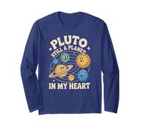 Retro Plutone Ancora Un Pianeta nel Mio Cuore STEM Team Teacher Maglia a Manica