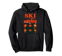 Retro Polacco Auto Folk Art Ski Slavic Roots Pride Felpa con Cappuccio