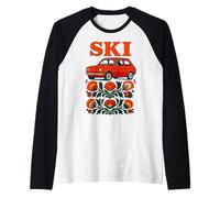 Retro Polacco Auto Folk Art Ski Slavic Roots Pride Maglia con Maniche Raglan