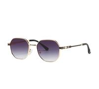 Retro Poligono Occhiali Da Sole Degli Uomini Piccolo Telaio Gradiente Lens Eyewear Donne Punk Occhiali Da Sole Tonalità UV400, C02, Taglia unica