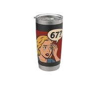 Retro Pop Art Comic 6x7 Divertente Matematica Meme 67 Domanda Brainrot Bicchiere termico in acciaio inox doppia parete