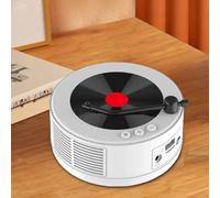 Retro portatile FM Radio CD Player, mini giradischi in vinile con altoparlante incorporato, retro -altoparlante Bluetooth, supporto AUX/USB/TF