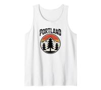 Retro Portland Sunset Mountain Design Vintage Oregon Forest Canotta
