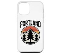 Retro Portland Sunset Mountain Design Vintage Oregon Forest Custodia per iPhone 12/12 Pro