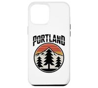 Retro Portland Sunset Mountain Design Vintage Oregon Forest Custodia per iPhone 12 Pro Max
