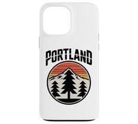 Retro Portland Sunset Mountain Design Vintage Oregon Forest Custodia per iPhone 13 Pro Max