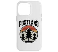 Retro Portland Sunset Mountain Design Vintage Oregon Forest Custodia per iPhone 14 Pro Max