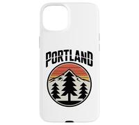 Retro Portland Sunset Mountain Design Vintage Oregon Forest Custodia per iPhone 15 Plus