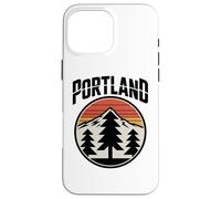 Retro Portland Sunset Mountain Design Vintage Oregon Forest Custodia per iPhone 16 Pro Max