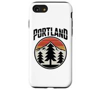 Retro Portland Sunset Mountain Design Vintage Oregon Forest Custodia per iPhone SE (2020) / 7/8