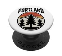 Retro Portland Sunset Mountain Design Vintage Oregon Forest PopSockets PopGrip Adesivo