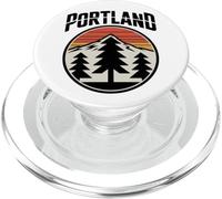 Retro Portland Sunset Mountain Design Vintage Oregon Forest PopSockets PopGrip per MagSafe