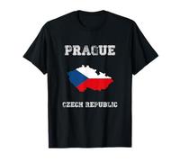 Retro Praga Repubblica Ceca Distressed Bandiera Repubblica Ceca Maglietta