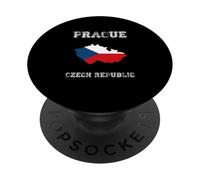 Retro Praga Repubblica Ceca Distressed Bandiera Repubblica Ceca PopSockets PopGrip Adesivo