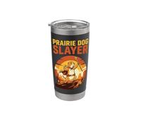 Retro Prairie Dog Sunset- Sarcasmo vintage per cacciatori di cani della prateria Bicchiere termico in acciaio inox doppia parete