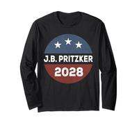 Retro Pritzker per Il Presidente 2028, J.B Pritzker 2028 Maglia a Manica