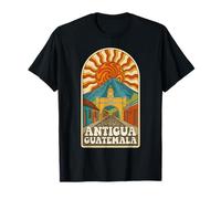 Retro Psychedelic Antigua Guatemala Travel Poster Maglietta
