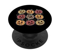 Retro Pumpkin Cute Faces Halloween Fall PopSockets PopGrip Adesivo