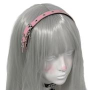 Retro Punk Croci Fascia in Pelle per le Donne Cosplay PU 2000s Accessorio per Capelli Scuri per Adulti Cosplay Occhiello Pu Copricapo