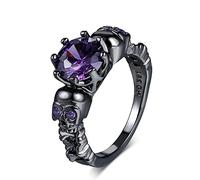 Retro Punk Skull Anelli gotici per donna Uomo Halloween Goth Gioielli Big Black Gold Rings Access Fashion Jewelry R523 Bello e attraente