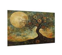 Retrò Puzzle 1000 Pezzi Adulti,5D DIY Puzzle Albero Della Vita Pattern Design con Confezione Regalo per Regalo Donna,Rilassamento Familiare Attività,Intrattenimento Creativo,Home Decor 75x50cm -1516Y