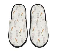 Retro Rabbit Print Pantofole Antiscivolo Pantofole Da Casa Traspiranti Slippers Per Spa Bagno Interni M
