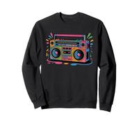 Retro Radio Gocciolante Vernice Colorata Musica Arte Concerto DJ Felpa