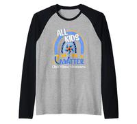Retro Rainbow all-Kids Matter Girandola Consapevolezza degli abusi sui minori Maglia con Maniche Raglan