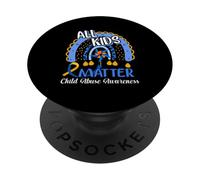 Retro Rainbow All-Kids Matter Girandola Consapevolezza degli abusi sui minori PopSockets PopGrip Adesivo