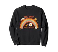Retro Rainbow Be You They Will Adjust Opera d'arte Felpa