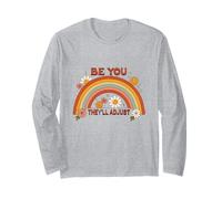 Retro Rainbow Be You They Will Adjust Opera d'arte Maglia a Manica