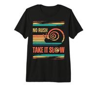 Retro Rainbow Colorato Tramonto - No Rush Take It Slow - Lumaca Maglietta Premium