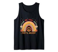 Retro Rainbow Peace Graphic Be You They Will Adjust Canotta