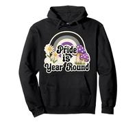 Retro Rainbow Pride is Year Round Daisies Asexual Colors Felpa con Cappuccio