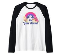 Retro Rainbow Pride is Year Round Daisies Bisexual Colors Maglia con Maniche Raglan