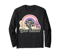 Retro Rainbow Pride is Year Round Daisies Genderfluid Colors Maglia a Manica