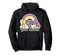 Retro Rainbow Pride is Year Round Daisies Nonbinary Colors Felpa con Cappuccio