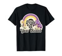Retro Rainbow Pride is Year Round Daisies Nonbinary Colors Maglietta