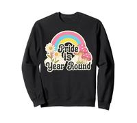 Retro Rainbow Pride is Year Round Daisies Pansexual Colors Felpa