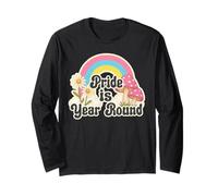 Retro Rainbow Pride is Year Round Daisies Pansexual Colors Maglia a Manica