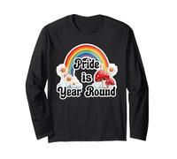 Retro Rainbow Pride is Year Round Vintage Daisies LGBTQ Maglia a Manica