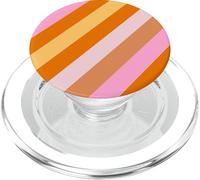 Retro Rainbow Stripe Striped Groovy 70s Pink Orange Yellow PopSockets PopGrip per MagSafe