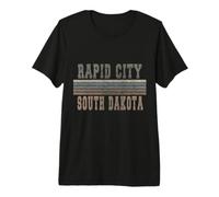 Retro Rapid City Dakota del Sud Maglietta Premium
