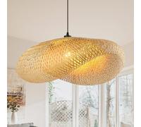 Retrò Rattan Lampadario Camera Da Letto Moderno, 80 Cm Lampadario Cucina Moderna Cappello Intrecciato A Mano Creatività Lampadari Camera Letto Per Ristorante Sala Da Tè Camera Caffetteria, E27