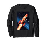 retrò, Razzo, Nave, in, Spazio Maglia a Manica