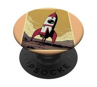 Retro razzo nave su Marte PopSockets PopGrip Adesivo